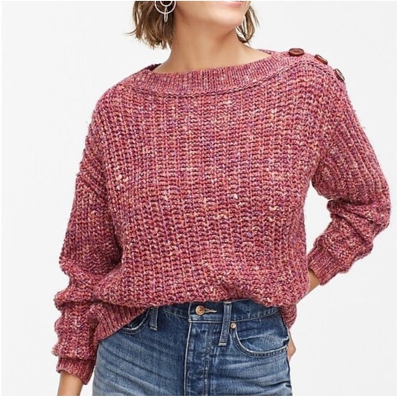 J. Crew Sweaters - NWT J Crew Chunky Rainbow Knit Wool Button Sweater Size L